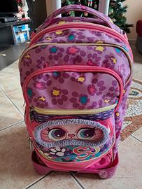 cartella zaino con ruote e astuccio 