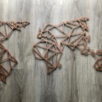 Decorazione parete, mappamondo metallo