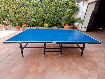 Tavolo da Ping Pong rete racchette palline rotelle