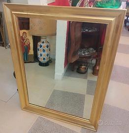 Specchio a vassoio in foglia oro 95x75 cm