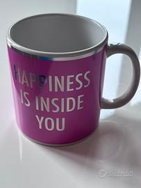 Tazza in ceramica colorata Happiness is inside you