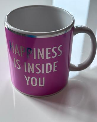Tazza in ceramica colorata Happiness is inside you