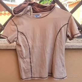 Maglietta Reebok maniche corte beige M cappuccio