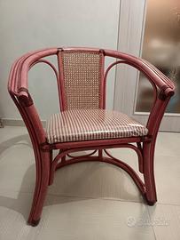 tavolo e 4 sedie in rattan