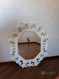 Specchio legno bianco shabby chic