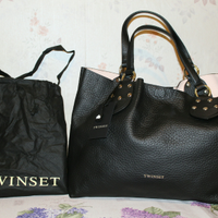 Borsa morbida nera in pelle TWINSET