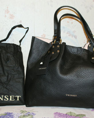 Borsa morbida nera in pelle TWINSET