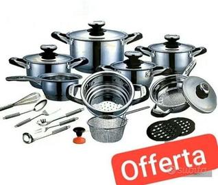 Batteria pentole in Acciaio Inox 25Pcs 