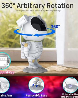 lampada Astronauta con effetti luminosi e stellati