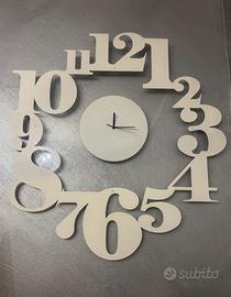 Orologio parete in Vetro bianco Design Numeri