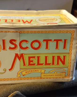 Scatola latta biscotti mellin