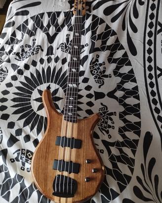 basso elettrico artigianale 5 corde pickup attivi