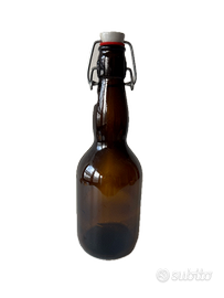 11x Bottiglie Vetro Scuro Spesso Stondate + Tappo