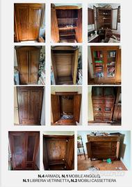 Lotto arredamento in legno massello