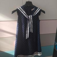 Vestito bambina blu a pois 