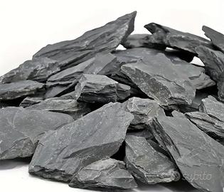 Rocce di Ardesia Nera Naturale - da 10 a 40 cm