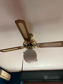 Ventola 110 cm ottone lucido con luce