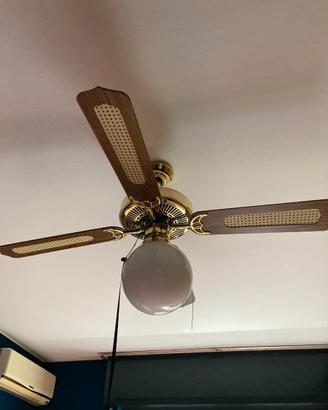 Ventola 110 cm ottone lucido con luce