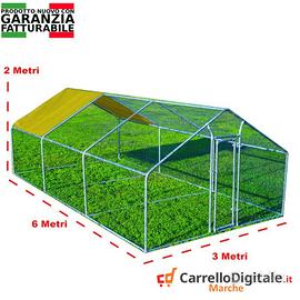 Gabbia Galline 3x6m x 2mH-18mq - giallo