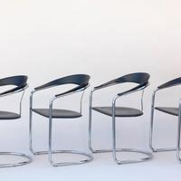 SEDIE VITAGE DESIGN MOD. CANASTA DI ARRBEN ANNI 70