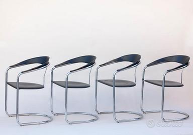 SEDIE VITAGE DESIGN MOD. CANASTA DI ARRBEN ANNI 70