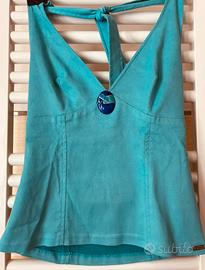 TOP “ HALTERNECK” GUESS” tg S acquamarina