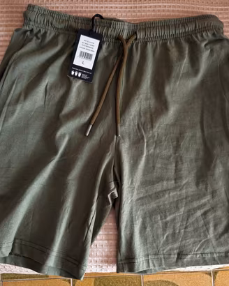 Bermuda uomo cotone verde militare nuovi L