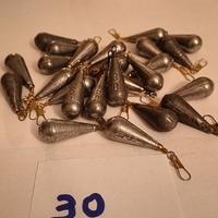 Set di 25 piombi da pesca da 30 gr. nuovi .