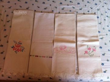 Asciugamani in lino ricamati a mano