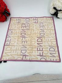 Fendi Foulard Pocket Square Cotone FF Dots Avorio/