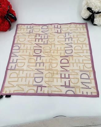 Fendi Foulard Pocket Square Cotone FF Dots Avorio/