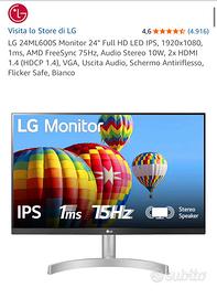 LG 24ML600S Monitor 24” Full HD IPS - Casse integr