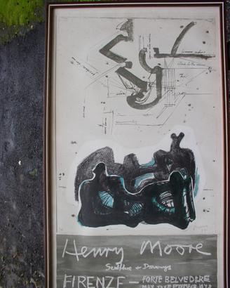 Raro Manifesto Henry Moore Firenze 1972 Firmato