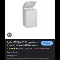 congelatore a pozzetto ignis 100 litri