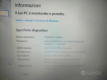 pc portatile hp perfettamente funzionante