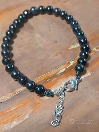 Bracciale uomo e unisex in perle di ossidiana