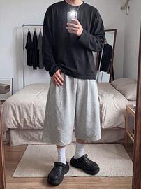 Shorts larghi grigi