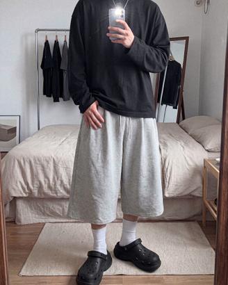 Shorts larghi grigi