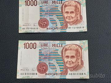 1000 lire Maria Montessori