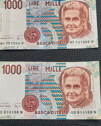 1000 lire Maria Montessori