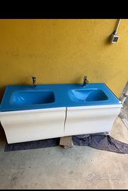 Lavabo doppio più mobiletto per bagno