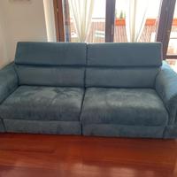 Divano microfibra blu come nuovo
