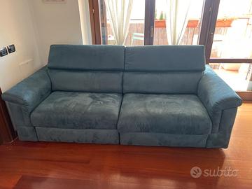 Divano microfibra blu come nuovo