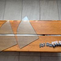 2 mensole angolari in vetro