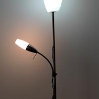 Piantana in acciaio e vetro acidato