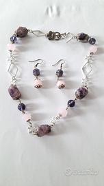 set collana e orecchini in pietre dure 