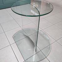 Tavolino di Design in Vetro Cristallo Curvato