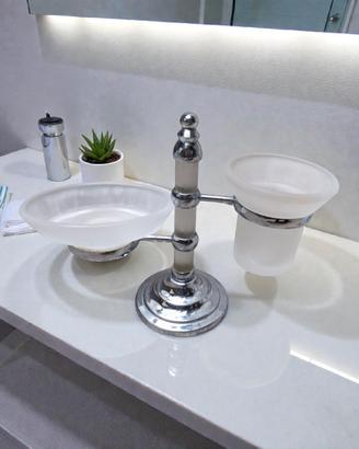 set accessori bagno FALPER ottone cromato e vetro