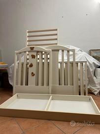 Letto in legno con tastiera - legno made in ITALY