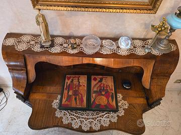 Scrittoio a ribaltina d'epoca in legno massello